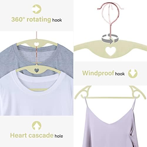 Velvet Hangers Felt Clothes Hangers 50 Pack Ivory - Image 3