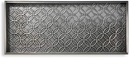 Good Directions Medium Boot Tray, Double Circles Multi-Purpose All Weather Decorative Tray, Shoes, Plants, Pet Bowls, 30x13x2 Inch, Dark Zinc Gray Steel - Image 3