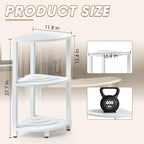 HDPS 3 Tier Floor Standing Corner Shower Caddy Organizer Shelf, Detachable Stool & Foot Rest,Waterproof & Durable Bathroom Shelves Stand Rack with Anti-Slip Feet, Space-Saving Design Storage - Image 2