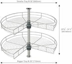 28" Lazy Susan Turntable for Kitchen Blind Corner Cabinet Organizer Kidney Shape Lazy Susan Organizers for Kitchen Rotating Tray Corner Cabinet (D=28 Inches) - Image 3