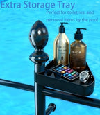 Yozoluck Pool Towel Rack Outdoor, 6 Bars Metal Heavy Duty Never Tilt Pool Accessories with Heavy Metal Base, Hot Tub Accessories Towel Dying Rack Towel Stand for Pool, Spa - Image 3