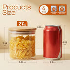 27 oz Glass Jars with Bamboo Lids, Airtight Food Storage Containers, 6 Pack - Image 3