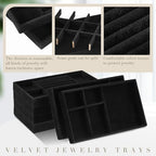 Junkin 18 Pcs Stackable Jewelry Drawer Organizer Inserts Black - Image 3