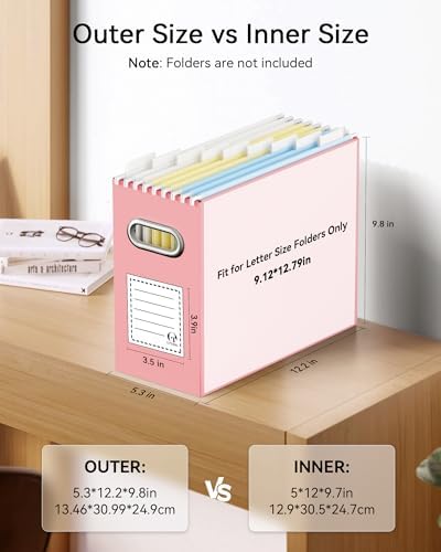 Oterri Portable Collapsible Cardboard File Box with Handle for Letter-Size - Image 2