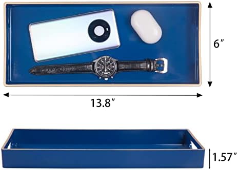 MAONAME Royal Blue Vanity Tray Set of 2, Rectangular Toilet Tank Trays - Image 3