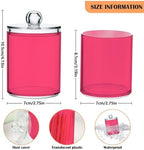 4 Pack Qtip Holder Dispenser with Lids,Magenta Storage Containers,Bathroom Canisters Organizer for Cotton Ball,Cotton Swab,Cotton Round Pads,Floss 21214716 - Image 2