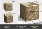 Sorbus 11 x 11 Storage Cubes, Foldable Fabric Bins (4 Pack, Woven Beige) - Image 3