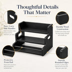3 Tier Spice Rack Organizer for Cabinet, Wood Spice Shelf Storage, Kitchen Seasoning Organizer for Kitchen Countertop or Pantry, Spice Bottles, Bottles, Black - Image 6
