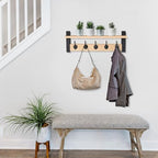 Sorbus Coat Rack Wall Mount with Shelf (Maple Wood, 24 Inch) - Image 2