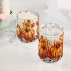 MNSRUU 4 Pack Qtip Holder Organizer Dispenser Autumn Pumpkin Bathroom Storage Canister Cotton Ball Holder Bathroom Containers for Cotton Swabs/Pads/Floss - Image 2