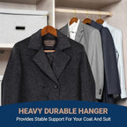 Amber Home 6 Pack Vintage Wide Shoulder Wooden Suit Hangers - Image 6