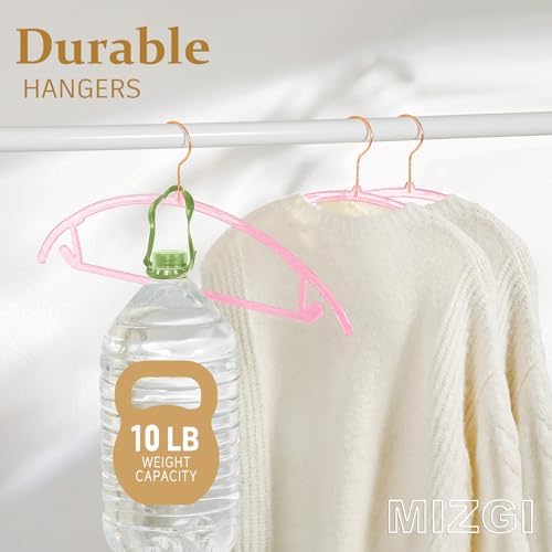 MIZGI Clear Hangers 50 Pack, Pink Glitter Acrylic Hangers,Patented Design - Image 5
