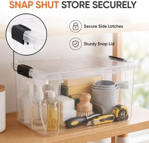 Superio 14.7 Quart Clear Plastic Storage Boxes with Lids, Stackable Organizer Containers, BPA-Free Storage Bins for Home, Office, School & Dorm, 10 Pack - Image 6