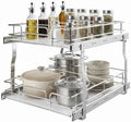 VEVOR 2 Tier Pull Out Cabinet Organizer 16.97"W x 21.22"D Slide Out Drawers by VEVOR