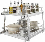 VEVOR 2 Tier Pull Out Cabinet Organizer 16.97"W x 21.22"D Slide Out Drawers by VEVOR