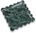 Scalloped Square Marble Decorative Tray, Natural Stone Vanity & Jewelry Tray, Trinket Organizer for Ring, Key, Dresser, Nightstand, Bathroom Counter & Kitchen Sink(Verde Alpi Green) by Unknown