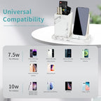 Wireless Charger with Desk Organizer, Wireless Charging Station for iPhone 13/13 Pro Max/13 Pro/12 Series/11/XS Max/XR/X/8Plus/SE 2, Wireless Charging Stand with Leather… (Marble) - Image 3