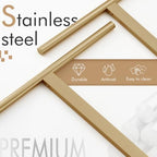 KOKOSIRI Standing Towel Rack for Bathroom Floor 2-Tier Towel Holder Free Stand with Heavy Marble Base Thicken Steady Champagne Bronze Stainless Steel THS0005-CPG - Image 5