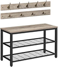 HOOBRO Hall Tree with Bench, Coat Rack Shoe Bench Set, Entryway Shoe Rack with Coat Hooks, Hall Tree Coat Rack, 27.6" L x 11.8" W x 18.1" H, Mud Room, for Foyer, Front Door, Greige BG07MT01 by HOOBRO