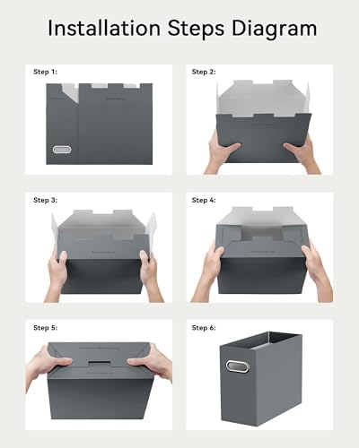 Oterri Portable Collapsible Cardboard File Box with Handle for Letter-Size - Image 5