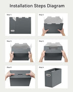 Oterri Portable Collapsible Cardboard File Box with Handle for Letter-Size - Image 5