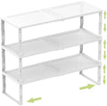Heavy-Duty Adjustable Metal Shelf Organizer - Expandable & Stackable Pantry Storage Rack for Kitchen, Bathroom, RV, Cabinets(3 Packs/White, Large) by Unknown