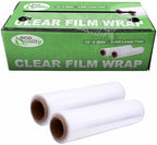 12 Inch x 2000 Feet Plastic Film Roll – Clear Food Wrap Roll Commercial Plastic Wrap Film Cutter Box Food Service Packaging Wrap for Restaurants, Kitchen, Travel, Catering, Party and Events (1) by EcoQuality
