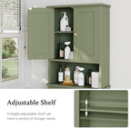 Over the Toilet Storage Cabinet, Bathroom Storage Organizer, Green - Image 4