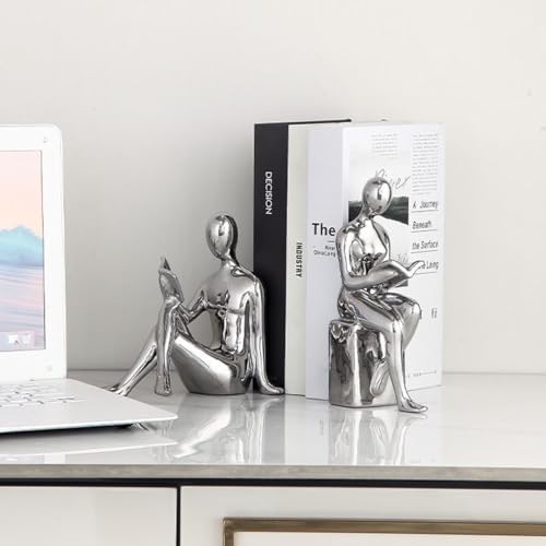 Decorative Bookends, Ceramic Book Ends for Shelves, Home Office Decor - Image 7