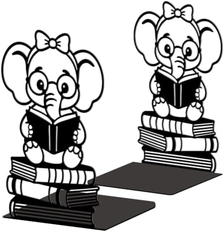 Peacoblue 4.7"x3.5"x7.1" Metal Bookends, Heavy Duty Book Ends for Shelves by PEACOBLUE