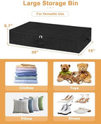 punemi 6.7 in Sturdy Under Bed Clothes Storage Containers, 2Pack, Black - Image 5