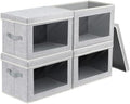Homsorout Storage Baskets with Lids, 4 Pack Large Box Organizer with Window, Fabric Storage Cubes Bins for Closet, Collapsible Organizer Bins for Bedroom, Living Room, Dorm, Blended by Homsorout