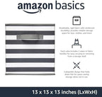 Amazon Basics Collapsible Fabric Storage Bins with Handles, Cube Organizer for Organizing, 13"x13"x13", White/Light Grey Stripe, 6-Pack - Image 2