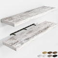 RICHFOCUS Long Floating Shelves for Wall 2Pack|Rustic White|48" Lx8 D by RICHFOCUS