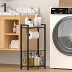 Freestanding Toilet Paper Holder with Storage Shelf - Image 5