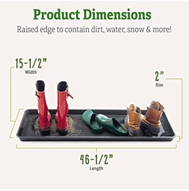 Gardener's Supply Company Large Boot Tray | Multi-Purpose All Weather Waterproof Indoor and Outdoor Shoe Mat Made with 100% Recycled Plastic | 46.5" L x 15.5" W 2" Deep - Black - Image 4