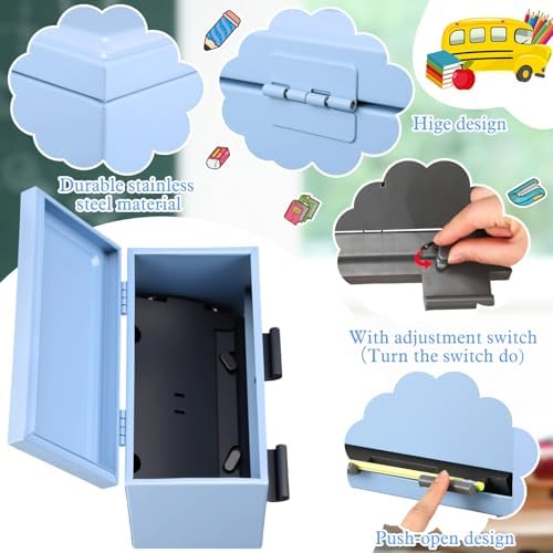 Mifoci 8 Pcs Pencil Dispenser for Classroom Stainless Steel, Light Blue - Image 3
