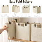 11 Inches Foldable Cube Storage Baskets for Organizing, Beige, 2 Pack - Image 4