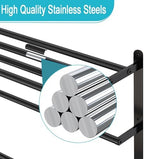 Matte Black 32 InchTowel Racks for Bathroom, VOTZAAQ Black Towel Shelf with Double Towel Bar, 3 Tier Stainless Steel Towel Storage, Bath Towel Holder Wall Mounted - Image 4