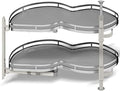 Blind Corner Cabinet Pull Out Organizer, Soft Close Swing Left Pull Out Cabinet Organizer 36inch, Corner Cabinet Lazy Susan for Corner Cabinet Blind Shelf, 2 Tiers Tray, Adjustable Height by Kinchoix