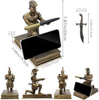 Roman Warrior Pen Holder Knight Desktop Accessories Resin Pen Holder as a Gift for Office and Home (Bronze) - Image 2