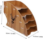 Wood Paper Organizer Mail Sorter File Holder with Multifunctional Storage - Image 3