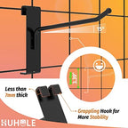 HUHOLE 32 Pack 6 Inch Black Gridwall Hooks for 3 × 3 Wire Grid Panel - Image 2