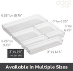 Oggi Clear Drawer Organizer - 3" X 9.5" (Set of 6) - Ideal for Organizing Kitchen Drawers, Office, Desk, Silverware, Kitchen Utensils, Cosmetics and Bathrooms - Image 3