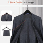TOPIA HANGER Black Wooden Coat Hanger 6 Pack, Wide Shoulder Wood Suit Hangers with Extra-Thick Flat Hooks & Anti-Slip Pants Bar, Heavy Duty Clothes Hangers,Glossy Finish, Black-CT02H - Image 5