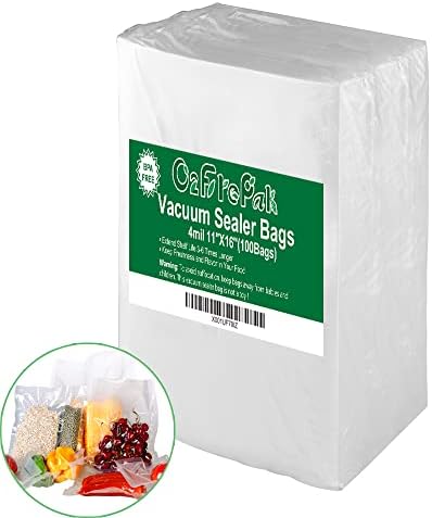 O2frepak Gallon 4mil 11"x16" Vacuum Sealer Bags 100ct for Food Storage by O2frepakDirect