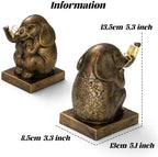Bookends, Resin Book Ends for Shelves, Heavy Duty Decorative Vintage Bookends, Creative Book Stopper Holder Decor for Desk Home Office, Gifts (Elephant) - Image 2