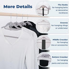 Grey Velvet Hangers, Stackable Hanger with Non Slip Felt Fabric - Image 5