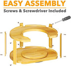 SpaceAid 2 Tier Bamboo Spice Rack Organizer, Lazy Susan Turntable for Cabinet, Home Kitchen Spices Spinning Rotating Shelf Racks for Pantry Seasoning Bottle Holder Storage (Two Tier, Natural) - Image 6