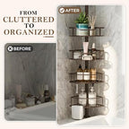 Corner Shower Caddy Tension Pole, Bathroom Organizer for Renters - Image 5
